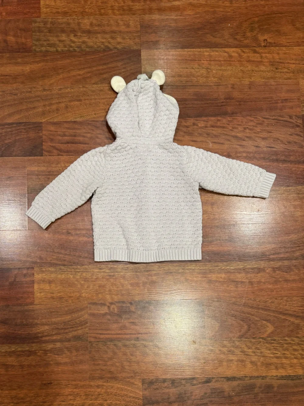Baby Gap - Knit Hooded Cardigan with Sheep/Lamb Animal Ears in Light Gray